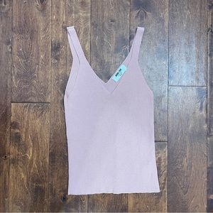 Double Zero Tank Top V Neck Stretch Minimalist Racer-Back Sz: M